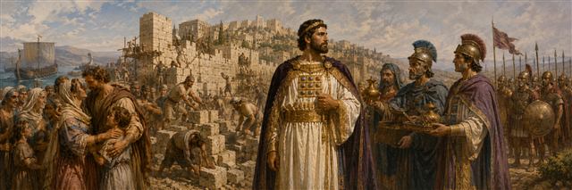 Jonathan reunites hostages with families and oversees Jerusalem's walls before receiving high-priestly robes from royal envoys